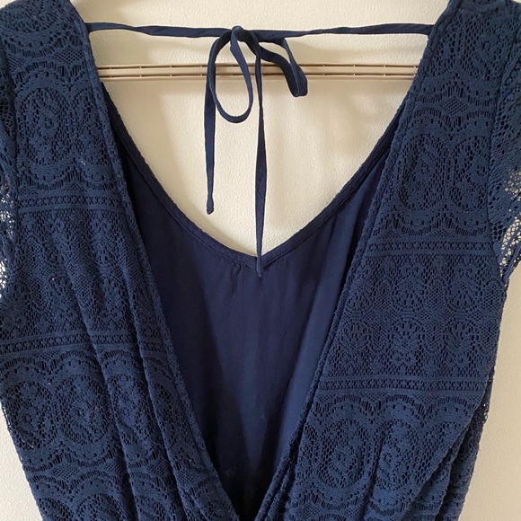 Navy blue Lace romper - Picture 5 of 6